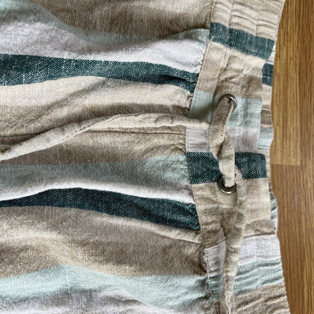 Naturals D&Co Womens Linen Blend Shorts Sz 1X Beach Resort Coastal Nautical - Picture 10 of 16